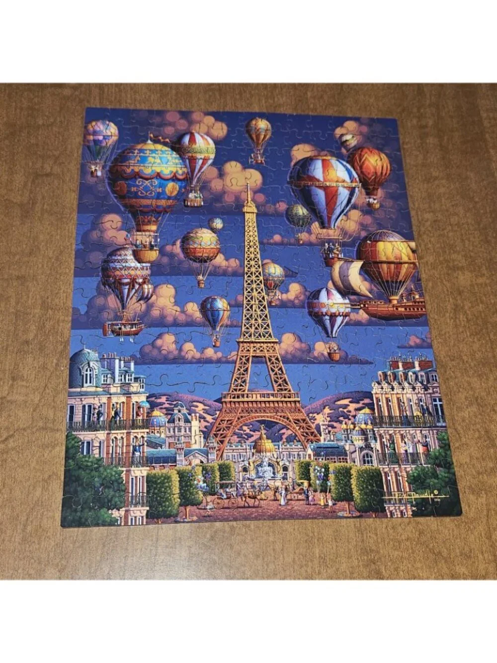 2 Dowdle Mini Wooden Jigsaw Puzzle Lot London Balloons Paris 250 Pieces Complete
